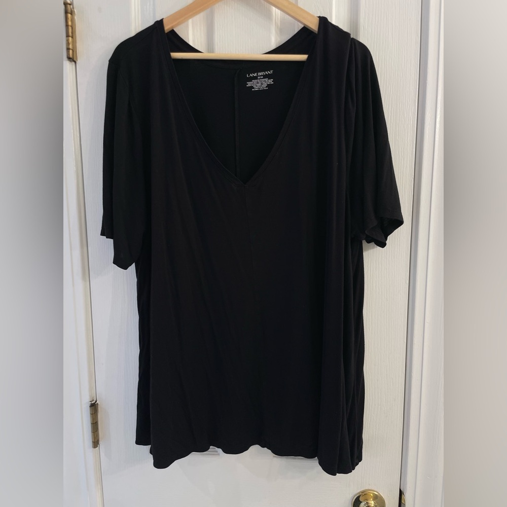 Lane Bryant Black Vneck Tee